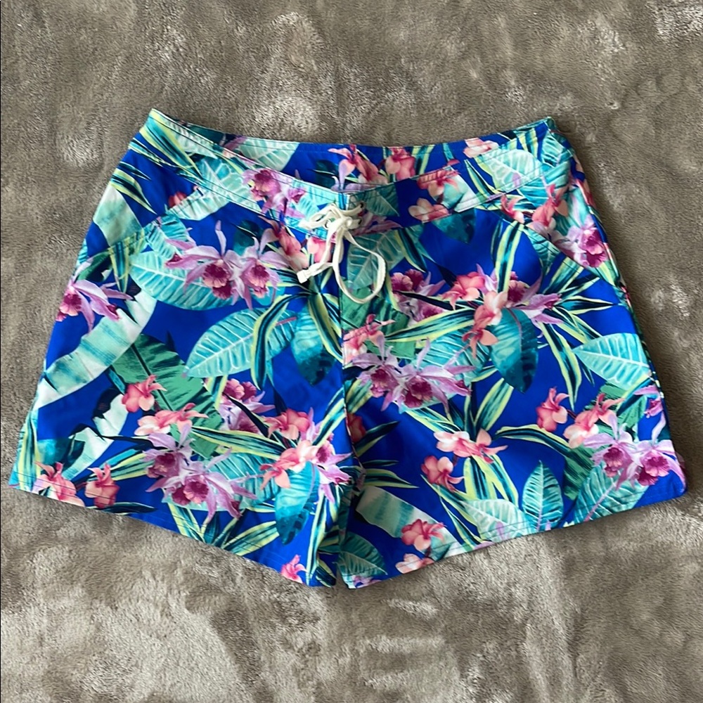 Tommy Bahama Blue and Green Bermuda Shorts Tropical Style